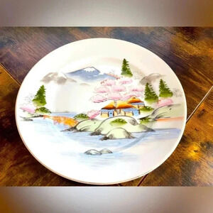 Vintage Kutani Japan Meijyo China Dessert Plates Hand Painted 2 - Vivid Colors